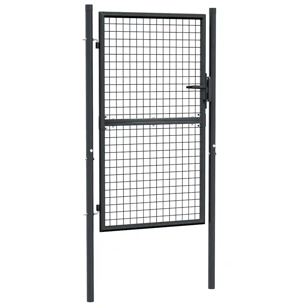 Cancello da Giardino in Rete di Acciaio Zincato 100x150 cm Grigio CFW2849277