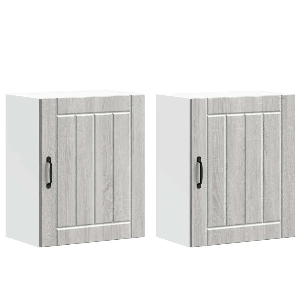 Pensili da cucina 2 pz Lucca Grigio Sonoma in Legno Multistrato 853810