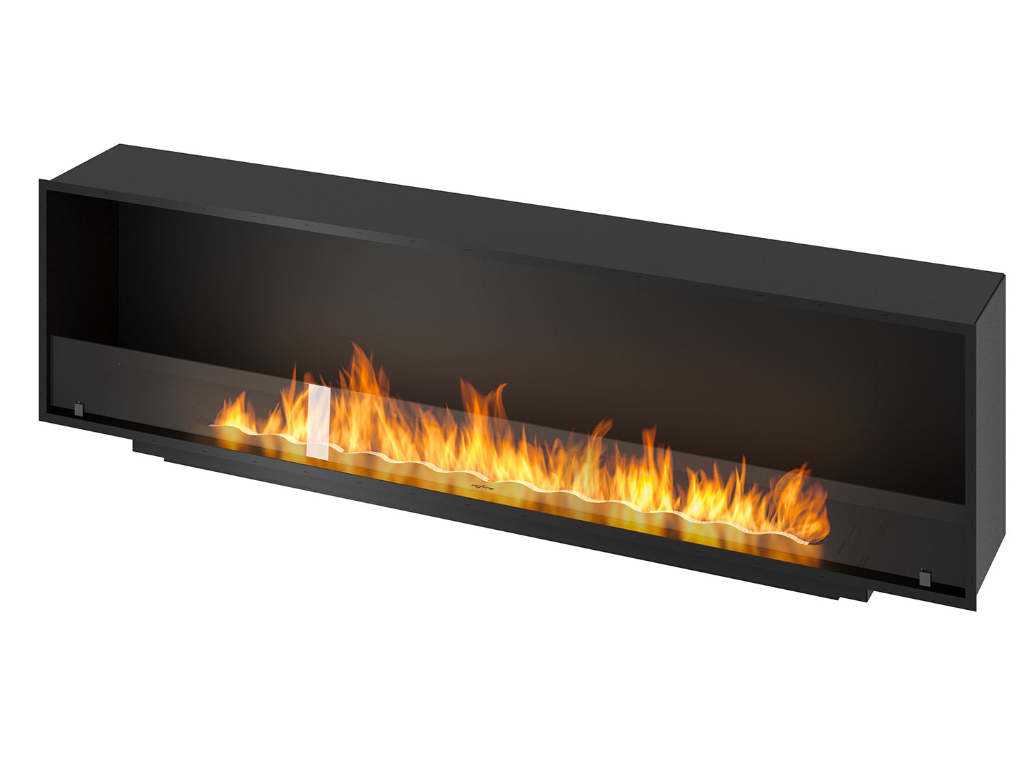 Camino a Bioetanolo da Incasso 204,4x59,4x30 cm Inside 2000 Slim Nero con Vetro