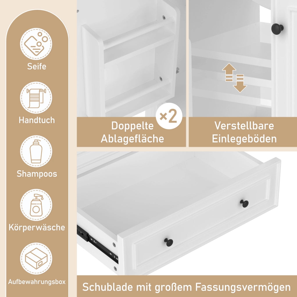 MOBILE Bagno con Lavabo 76x46x87 cm MDF e Ceramica Bianco