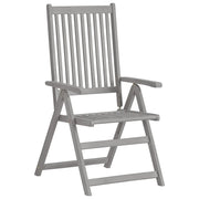 Sedie Reclinabili da Giardino 2 pz Grigie in Massello di Acacia 45938