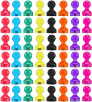 Set di 72 Mini Magnetici Push-pins per Whiteboard - Magnetici Acquari Colorati Forti
