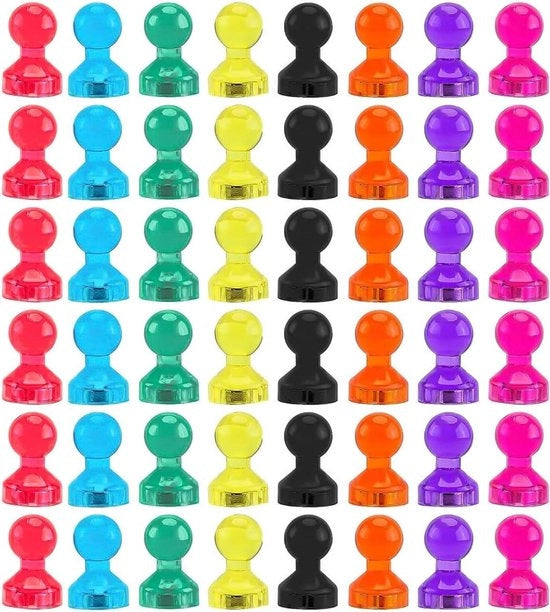 Set di 72 Mini Magnetici Push-pins per Whiteboard - Magnetici Acquari Colorati Forti