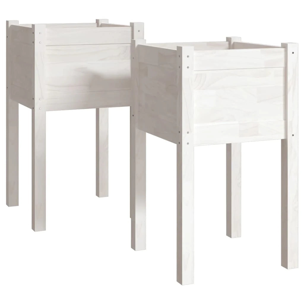 Fioriera aiuola rialzata fioriera aiuola giardino terrazze esterne set da 2 40 x 40 x 70 cm legno di pino bianco 02_0038898