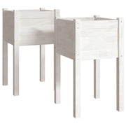 Fioriera aiuola rialzata fioriera aiuola giardino terrazze esterne set da 2 40 x 40 x 70 cm legno di pino bianco 02_0038898