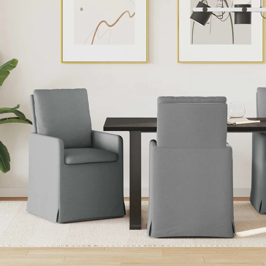 Sedie da pranzo 2 pcs Grigio chiaro 57 x 67 x 98 cm Tessuto 42017916