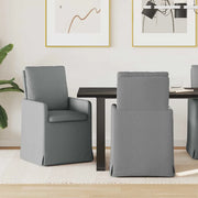 Sedie da pranzo 2 pcs Grigio chiaro 57 x 67 x 98 cm Tessuto 42017916