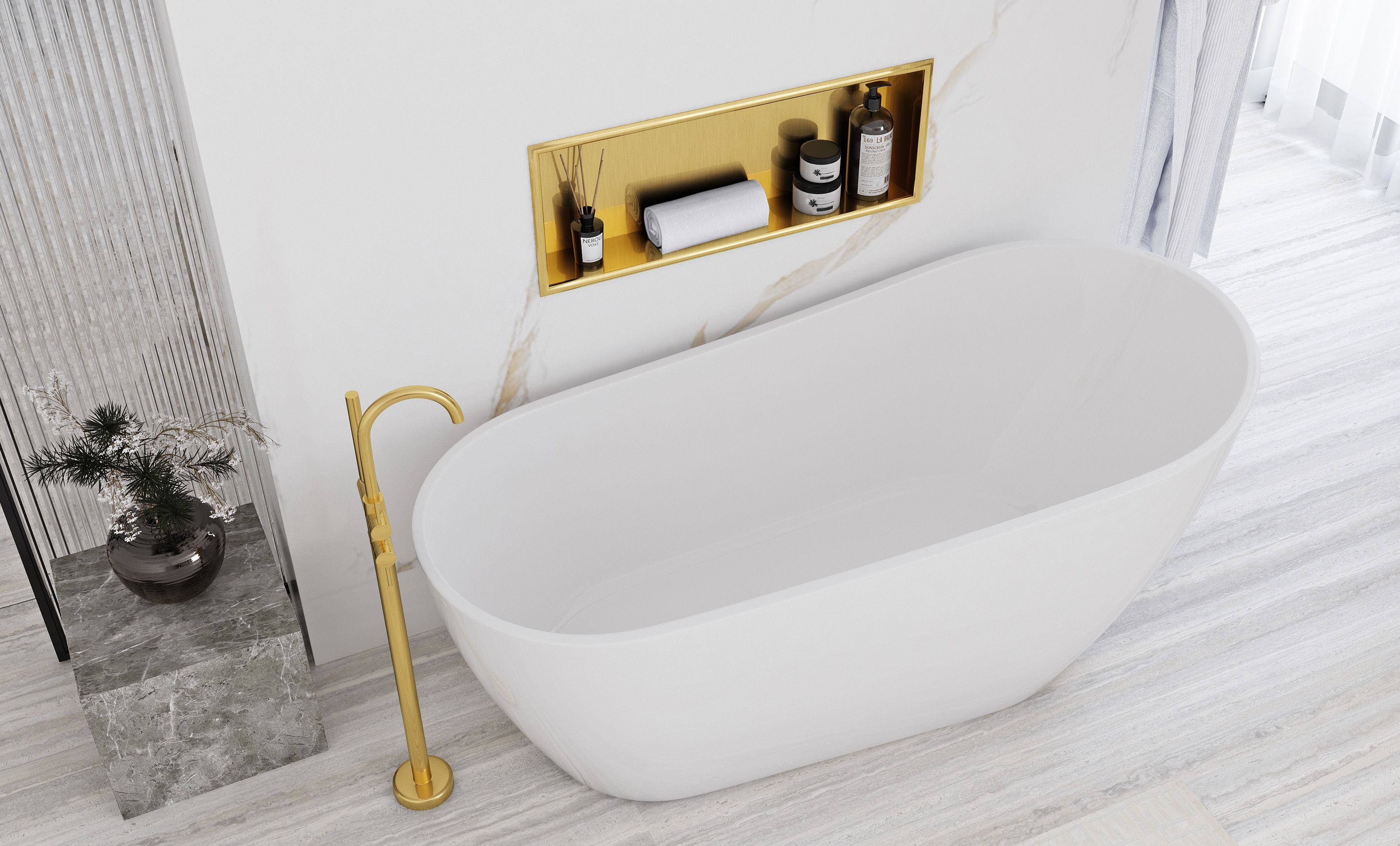 Mensola Bagno 30x60 Gold Brush