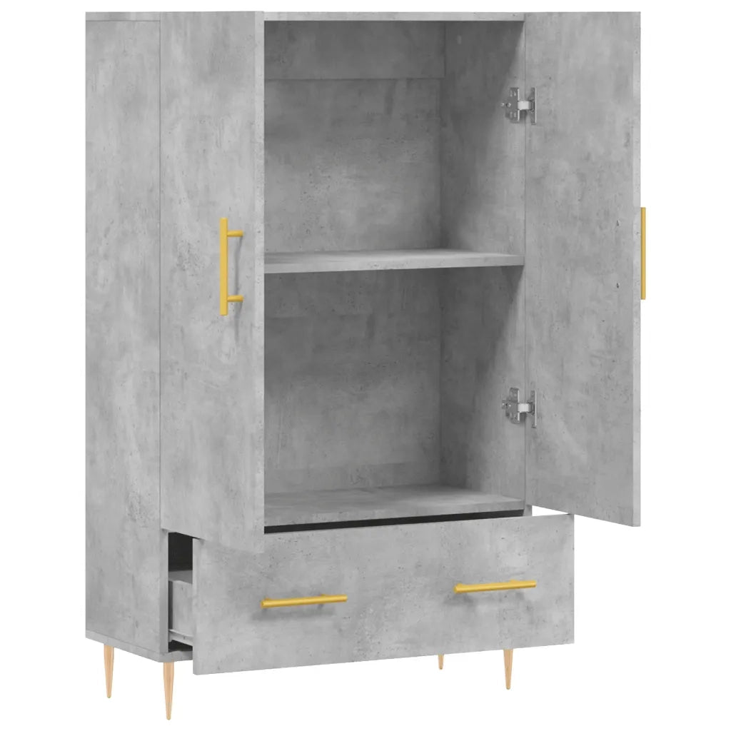 Credenza-Buffet-Armadio da cucina Grigio Cemento 69,5x31x115 cm in Legno Multistrato 319474