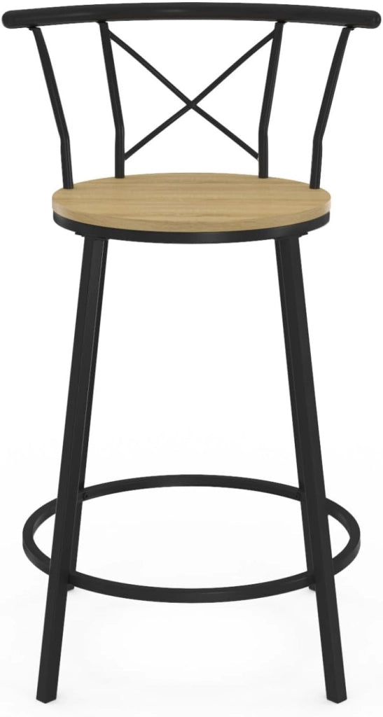Set di 4 sgabelli da bar bistrot DETROIT con schienale arrotondato dal design industriale