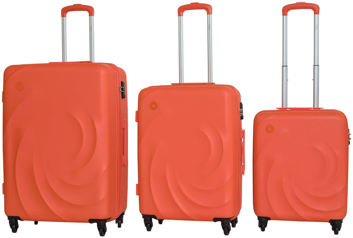 Set 3 Valigie Trolley Rigide in ABS 4 Ruote TSA Ravizzoni Estasi Corallo