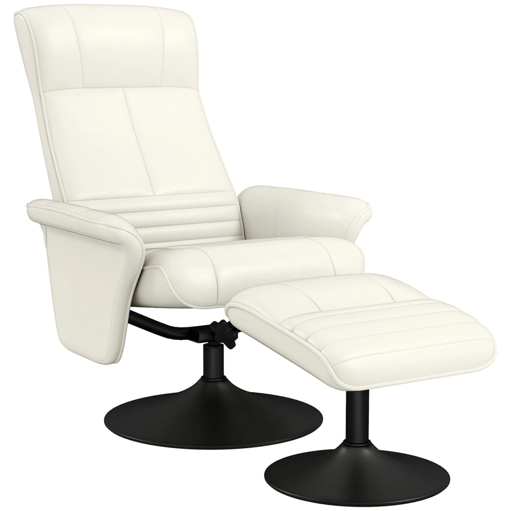 Poltrona relax con poggiapiedi ¨C Xylo ¨C girevole reclinabile tessuto crema