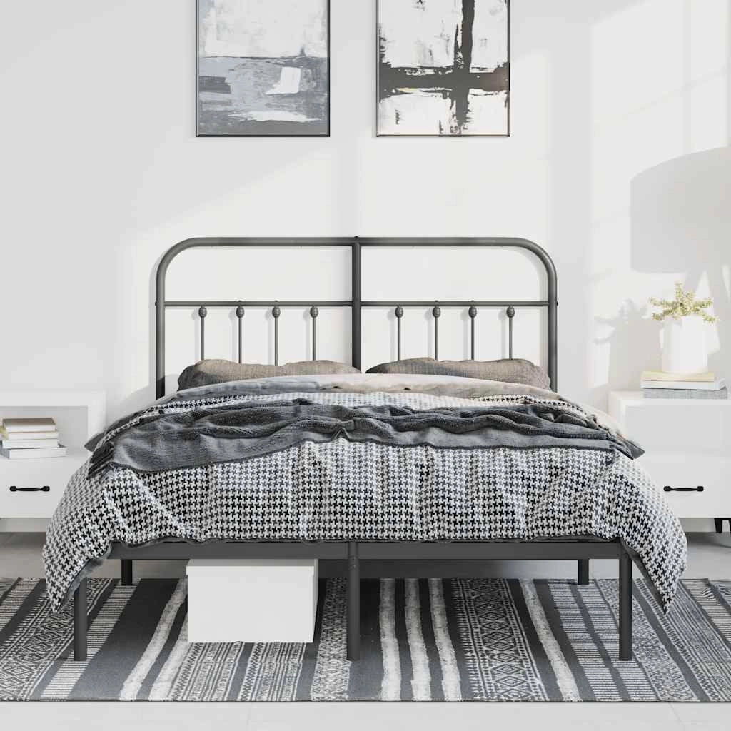 Giroletto con Testiera in Metallo Nero 150x200 cmcod mxl 81618