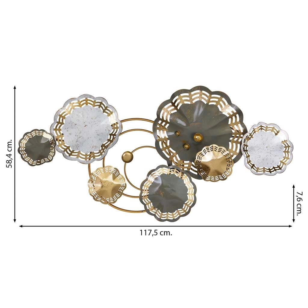 Carta da parati decorativa in metallo 117,5x58,4x7,6