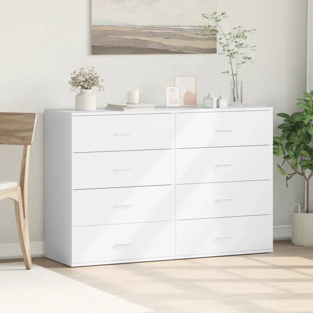 Credenze 2 pz | Madia | Buffet da pranzo | Armadio da pranzo Bianche 60x39x80 cm in Legno Multistrato