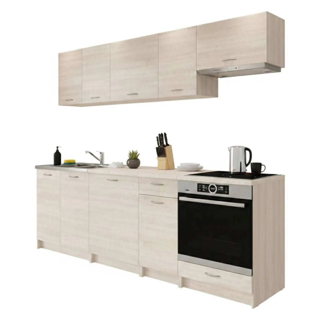 Cucinino Elettrodomestici non inclusi, Camerino, Cucina un Ripiano, Marrone Rovere