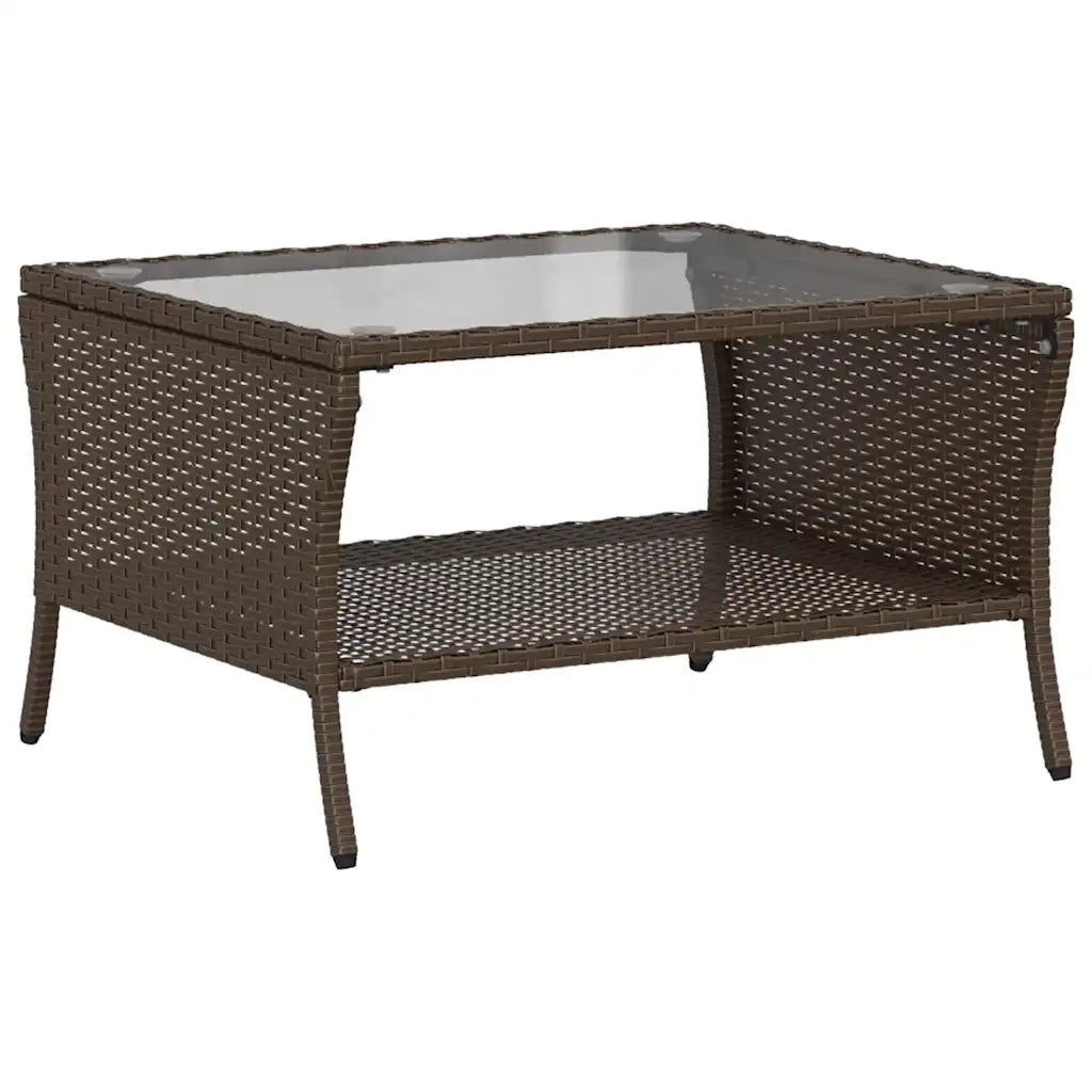 Divano a 2 Posti con Cuscini e Tavolo Marrone Polyrattan 4103846