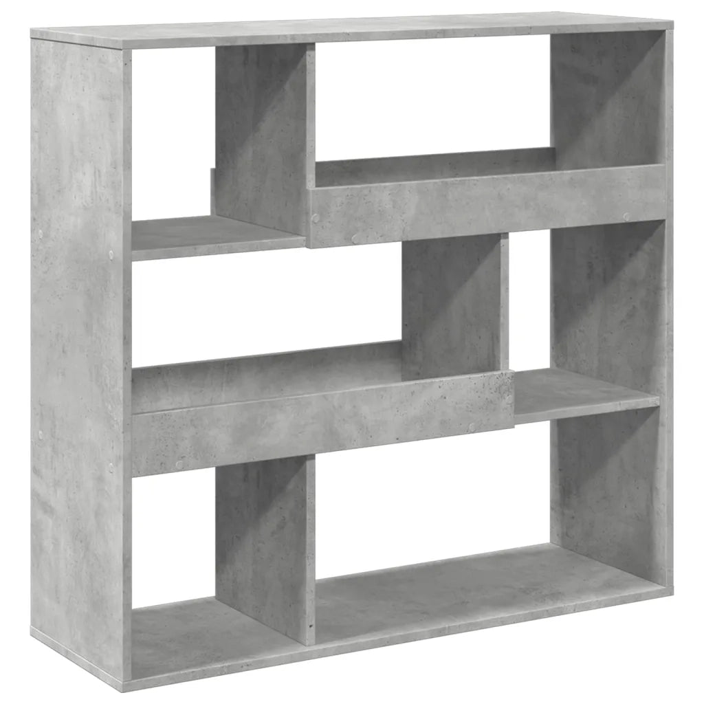 Libreria Divisorio-Scaffale per Libri-Mobile di Stoccaggio Grigio Cemento 100x33x94,5 cm