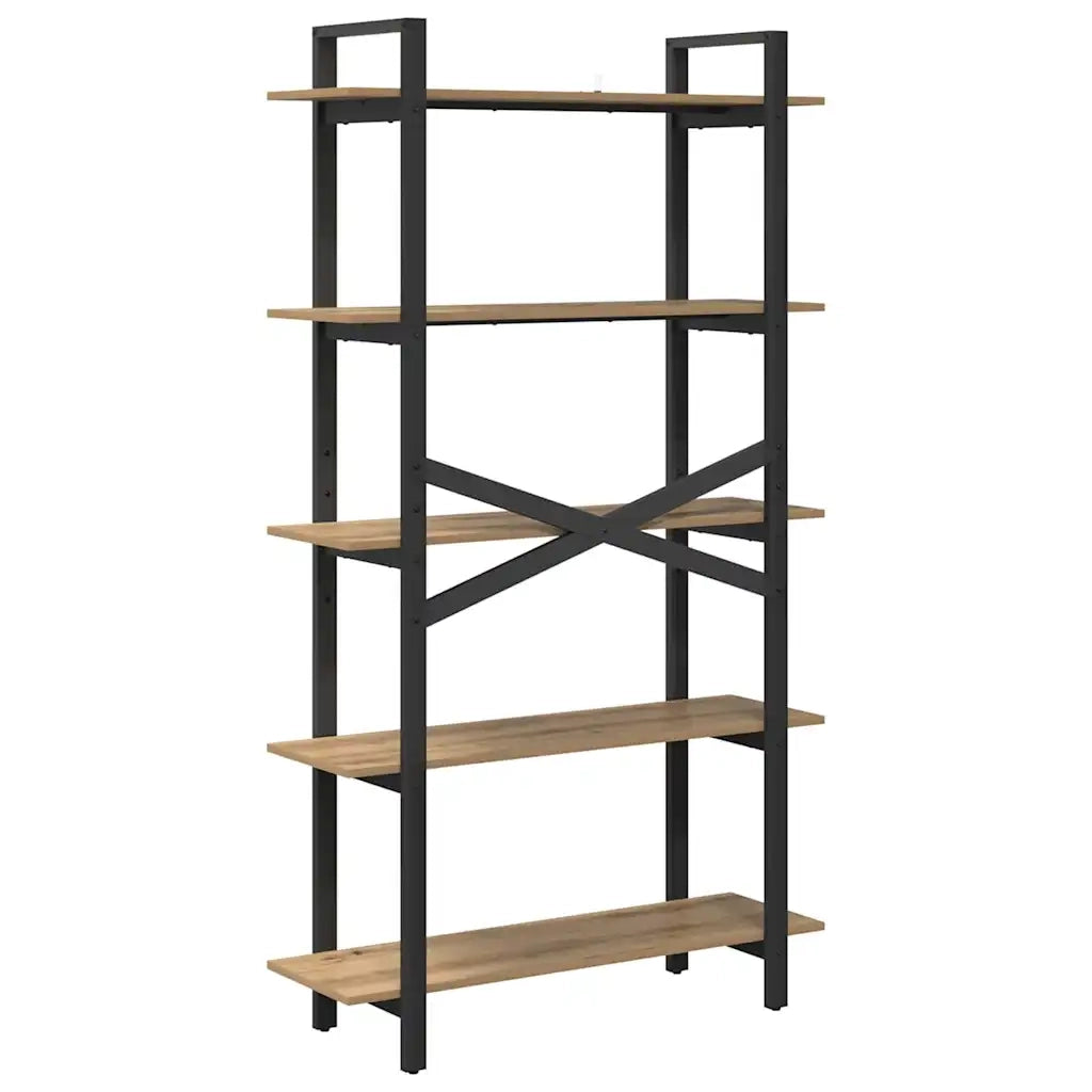 Libreria-Scaffale per Libri-Mobile di Stoccaggio Rovere artigianale 100 x 33,5 x 178 cm