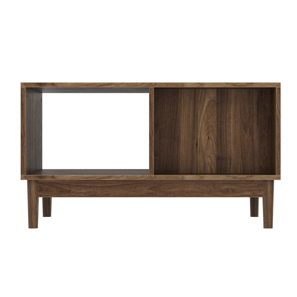 TAVOLO DA SALOTTO 80x50x45 cm Noce in MDF con gambe in legno massello