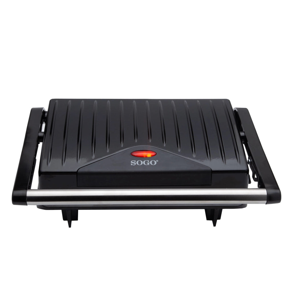 Piastra grill elettrica per panini e sandwich, 2 fette, rivestimento antiaderente 750W, cerniera galleggiante regolabile - SOGO