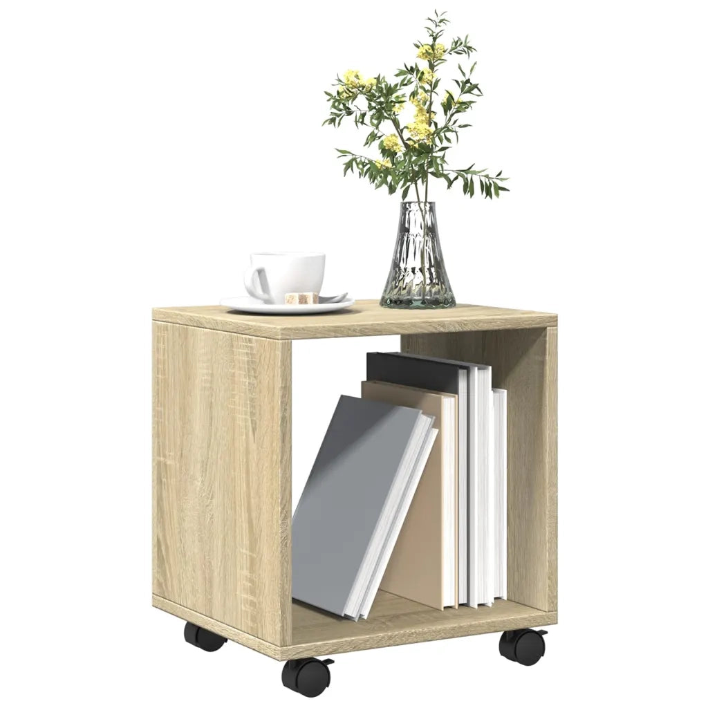 Mobiletto con Ruote Rovere Sonoma 37x33x42,5 cm in Truciolato 853130