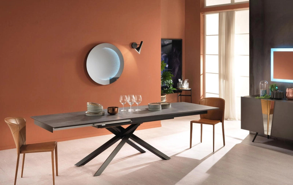 Xavier - Tavolo Allungabile (170/270 x 90 cm) in HPL su MDF Grigio Scuro