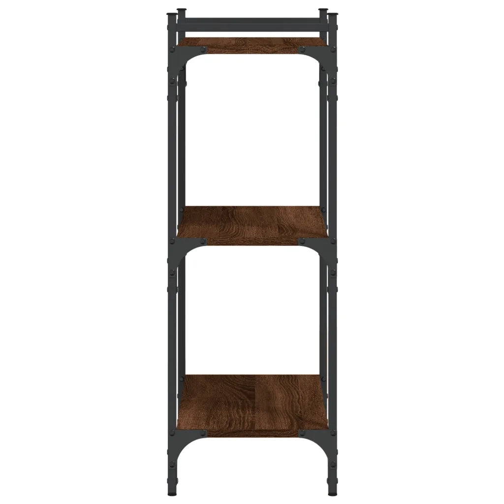 Libreria 3 Ripiani Rovere Marrone 60x30x86 cm Legno Multistrato