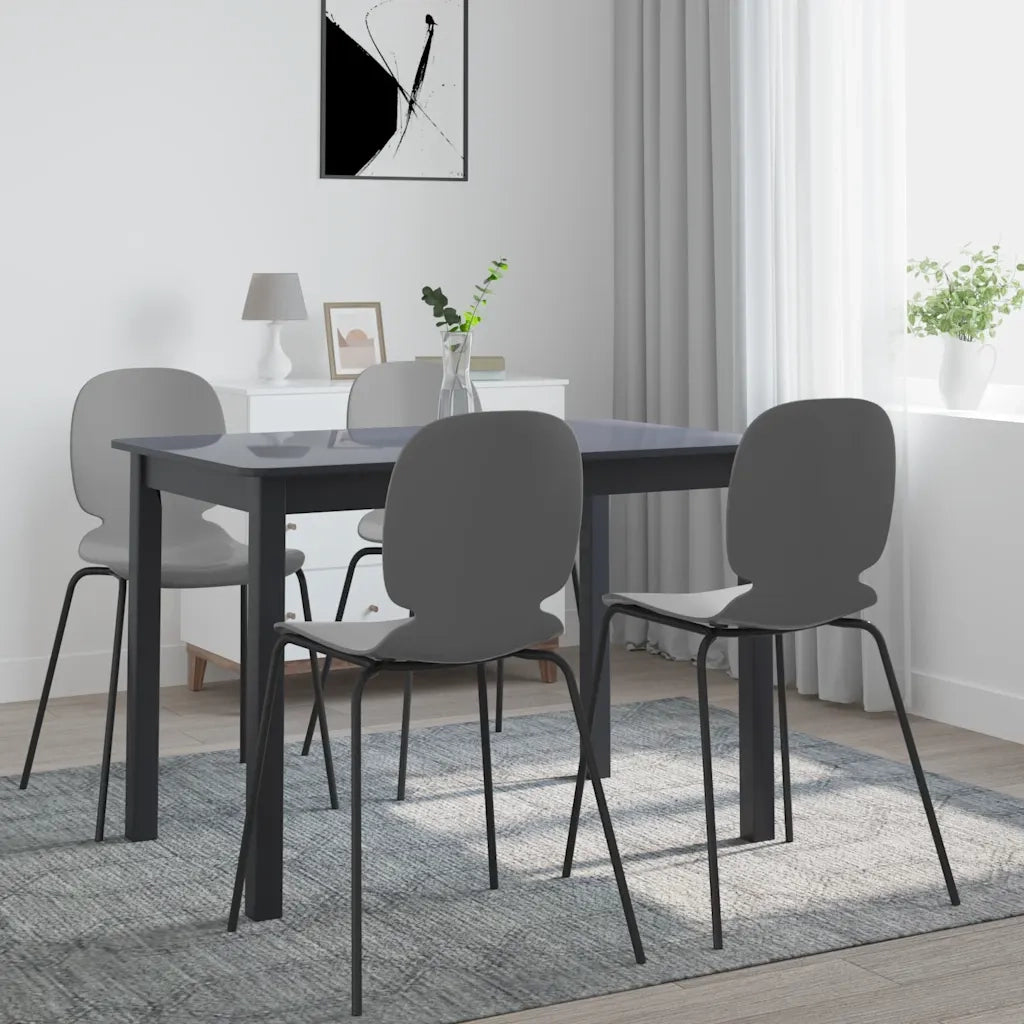 Tavolo da Pranzo | Tavolo da cucina Nero 114x71x75cm in Legno Massello di Hevea