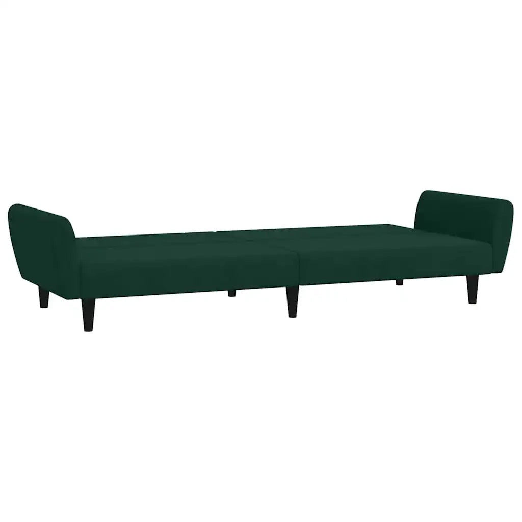 Divano letto | Sof¨¤ letto | Letto singolo a 2 Posti Verde Scuro in Velluto