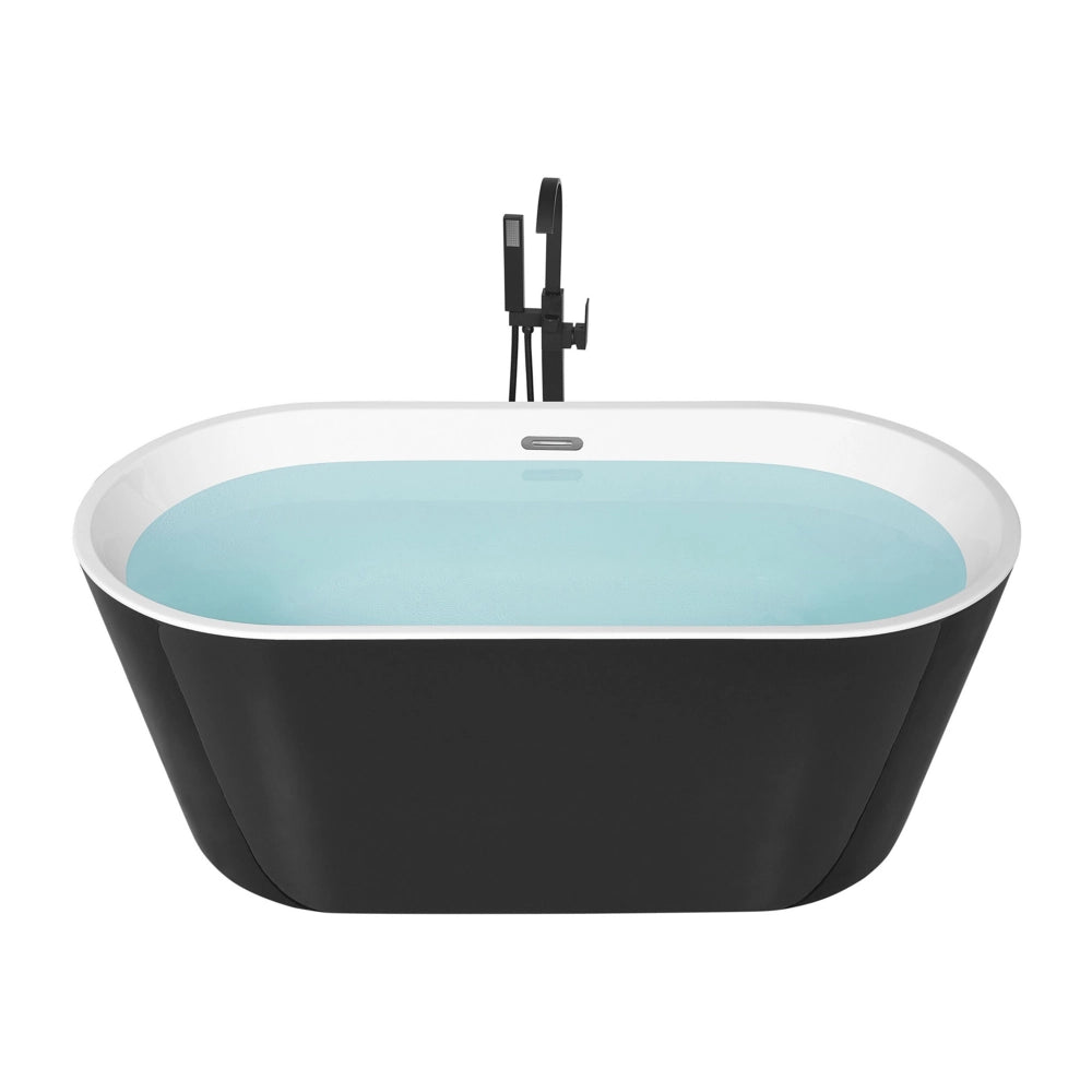 Moderna Vasca da Bagno Freestanding in Acrilico Sanitario Nero cm