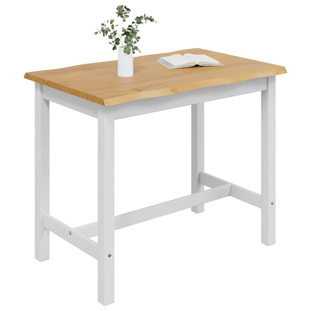 VidaXL Tavolo Alto EKAI Bianco 112 x 70 x 91 cm Legno Massello di Pino 42037014
