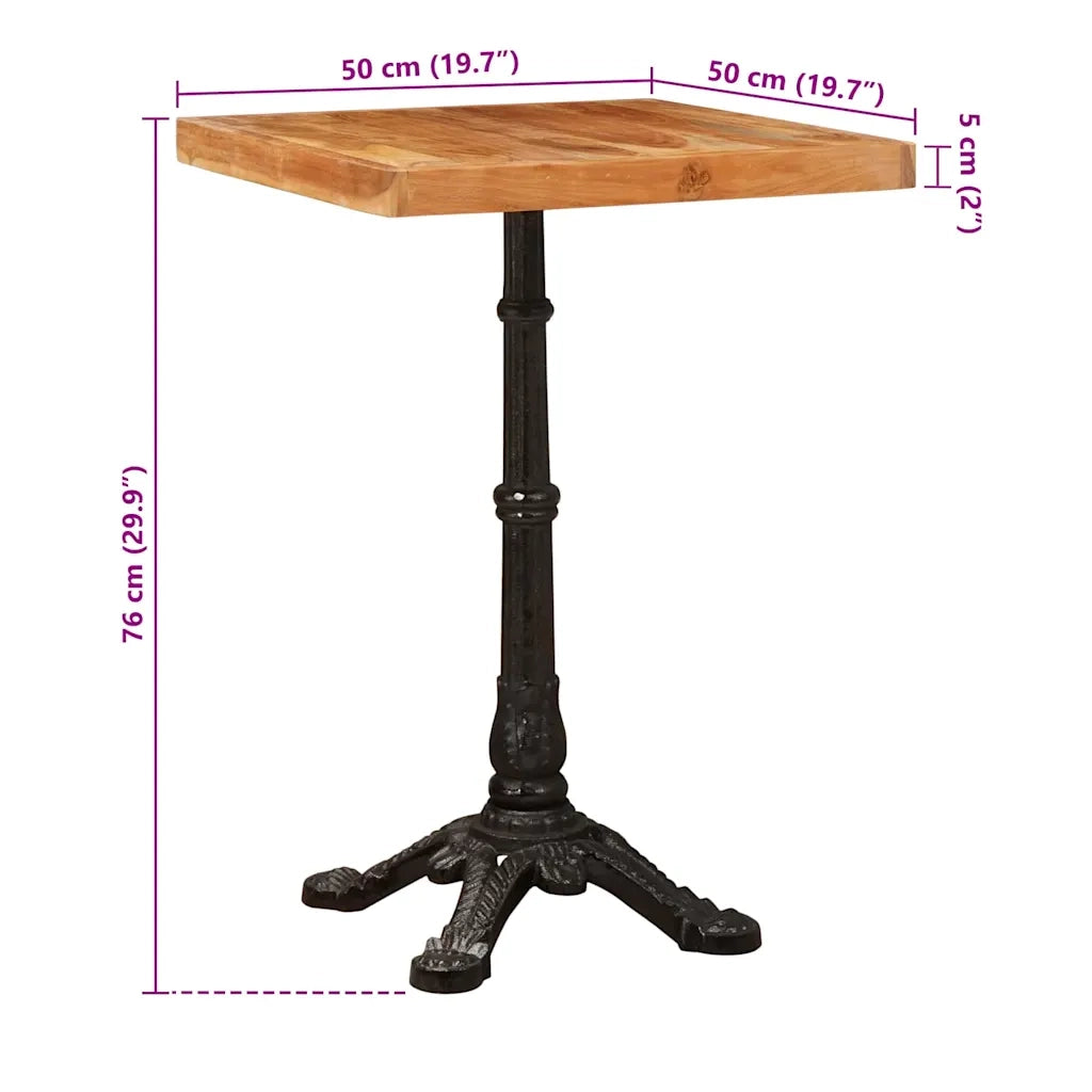 vidaXL Tavolo bistrot Marrone 50 x 50 x 76 cm legno massello di acacia