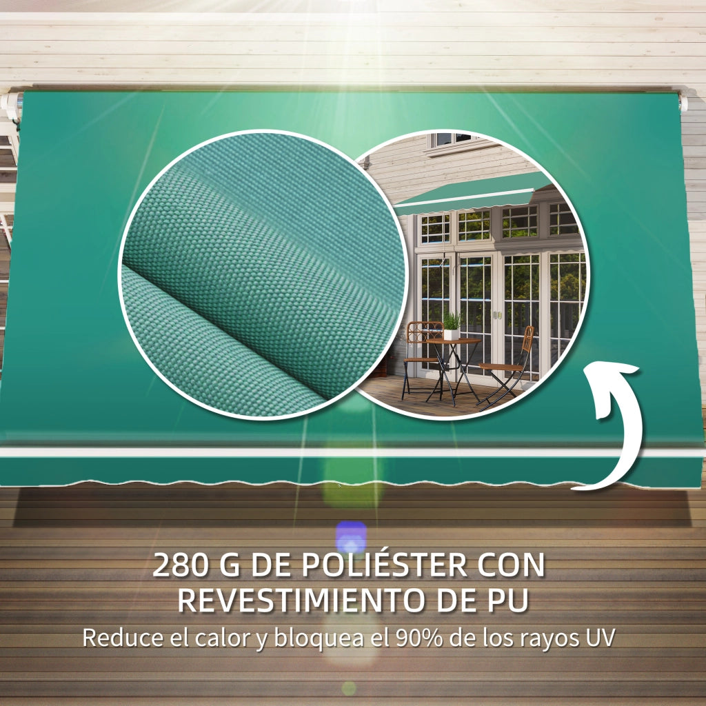 Toldo da Parete con Braccio Articolato ¨C Zephmum ¨C Verde 295x245 cm