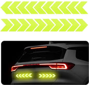 2 pezzi di adesivi riflettenti di avviso, notturni, alta visibilità, con adesivo self-adherente, universali per auto, rimorchio, camion, motociclo, bicicletta, barca (giallo)