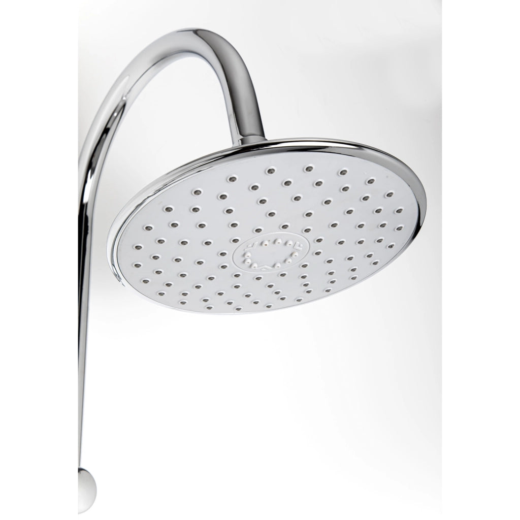 Saliscendi Doccia con soffione e doccetta Satinata in Acciaio inox e ottone spazzolato Mod. Poseidon satin
