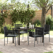 Set da Pranzo per Giardino 5 pcs Nero Rattan in PE 3379109