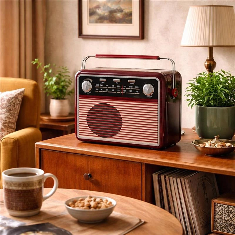CONTENITORE DI LATTA MULTIUSO "RADIO VINTAGE" 18,7X10X25H CM