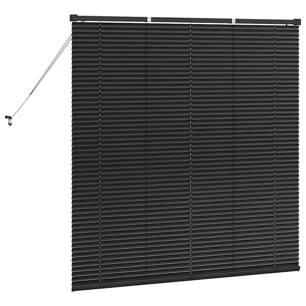 Tendaggi a Veneziana | Tenda a lamelle Nero 130 x 135 cm Alluminio