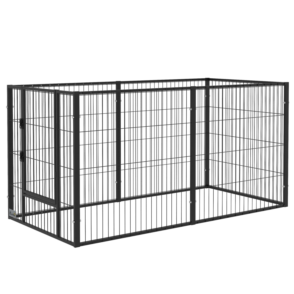 Recinto per Cani Aggiustabile ¨C zephmum ¨C Grigio 6 Pannelli 82.5-150x79x81 cm