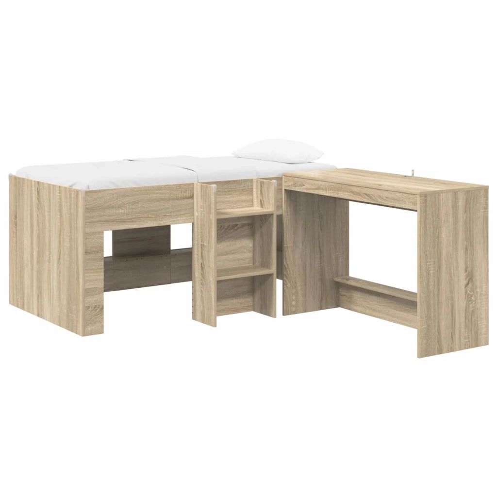 Letto alto per bambini con scrivania 2 pz Rovere Sonoma 3423464