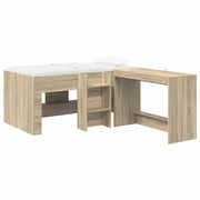 Letto alto per bambini con scrivania 2 pz Rovere Sonoma 3423464