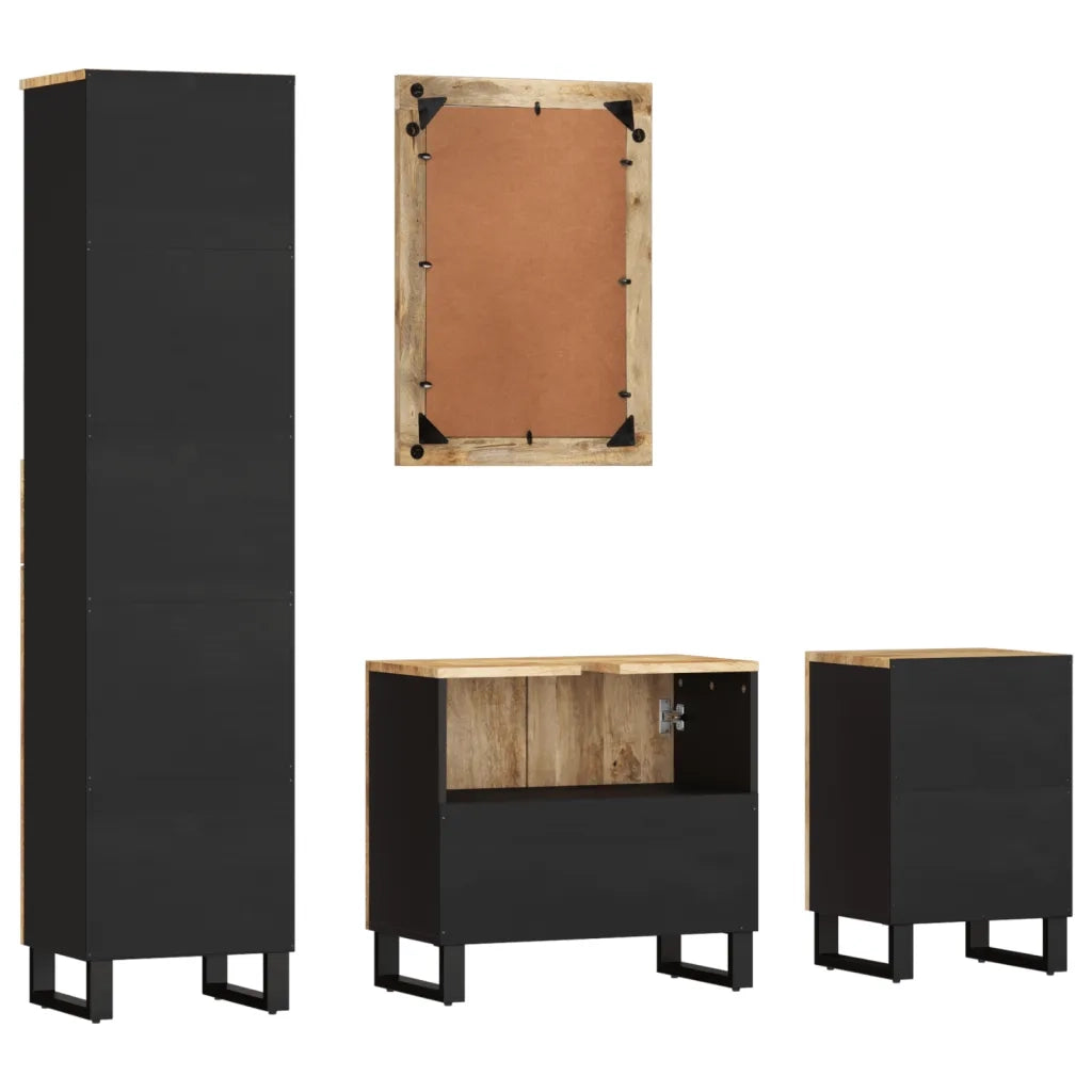 Set Mobili da Bagno 4 pz in Legno Massello di Mango 3200641
