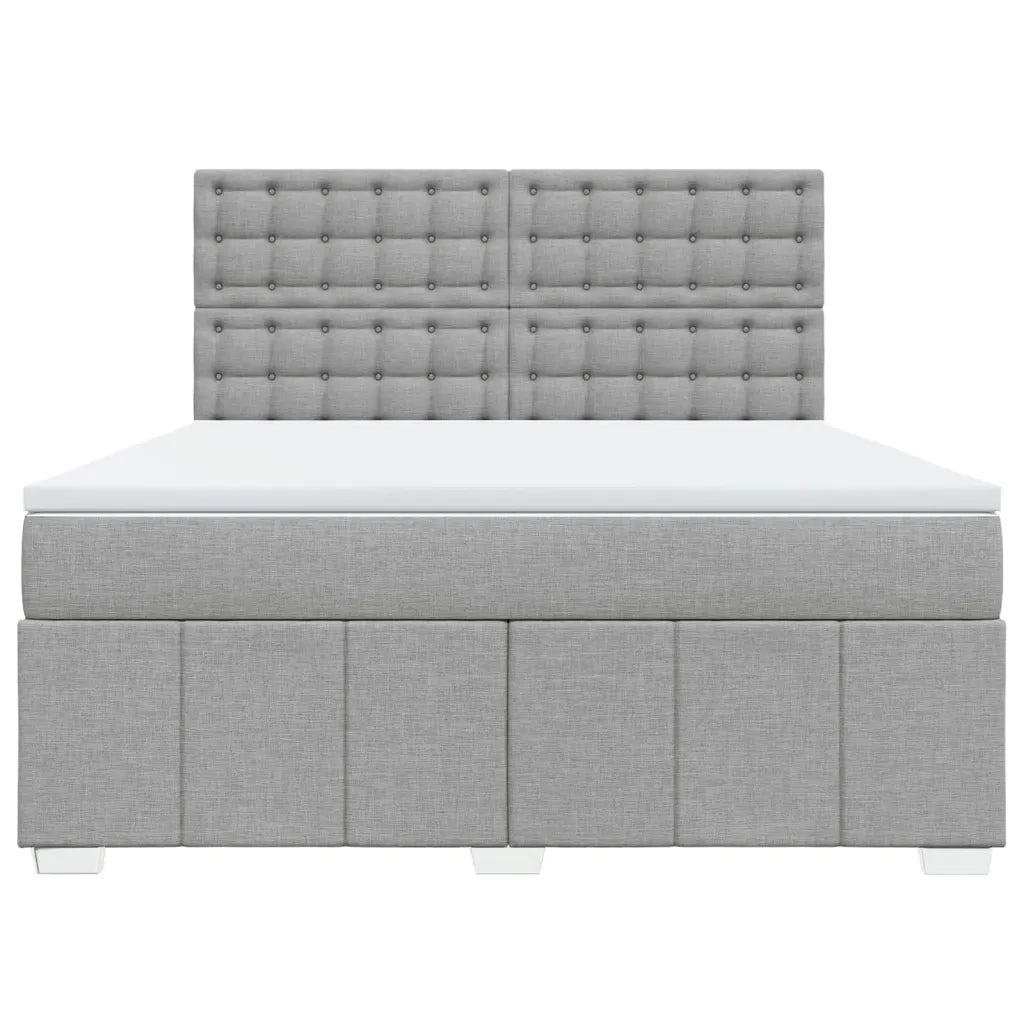 Giroletto a Molle con Materasso Grigio Chiaro180x200 cm Tessuto