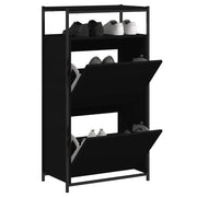 Scarpiera Nera 60x34x112 cm in Legno Multistratocod mxl 134807