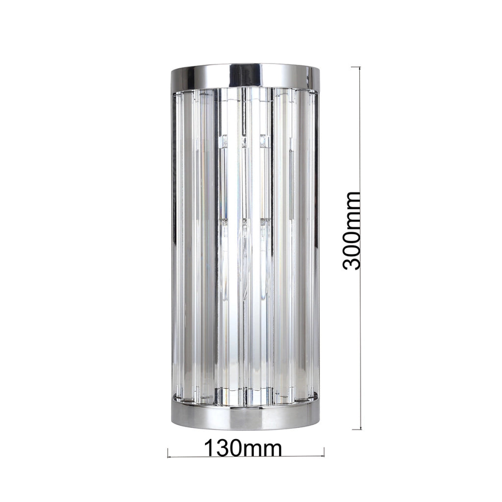 Applique Vetro verticale glamour cromo 1xE14 10W Light Prestige
