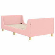Struttura letto Bambini | Letto Infantile | Lettino con testata Rosa 90 x 190 cm Boucl¨¦