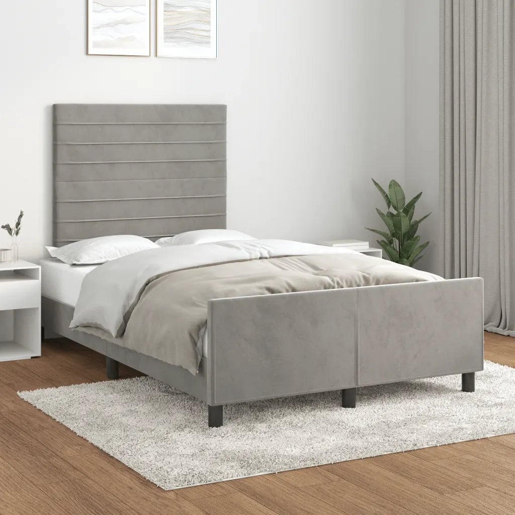 Giroletto senza Materasso Grigio Chiaro 120x190 cm Velluto