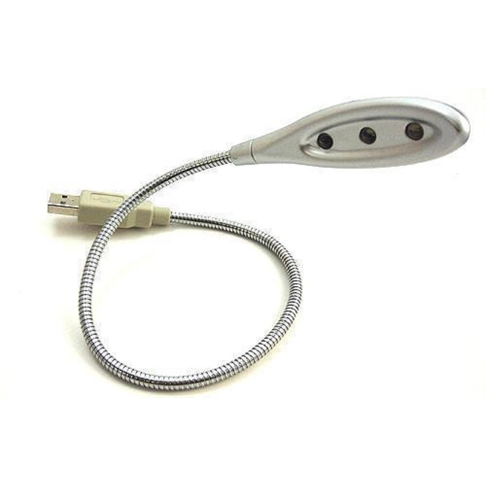 Trade Shop - Lampada Usb A Led Luce Notebook Netbook Pc Snodabile Con Snodo Flessibile 5v 3w -