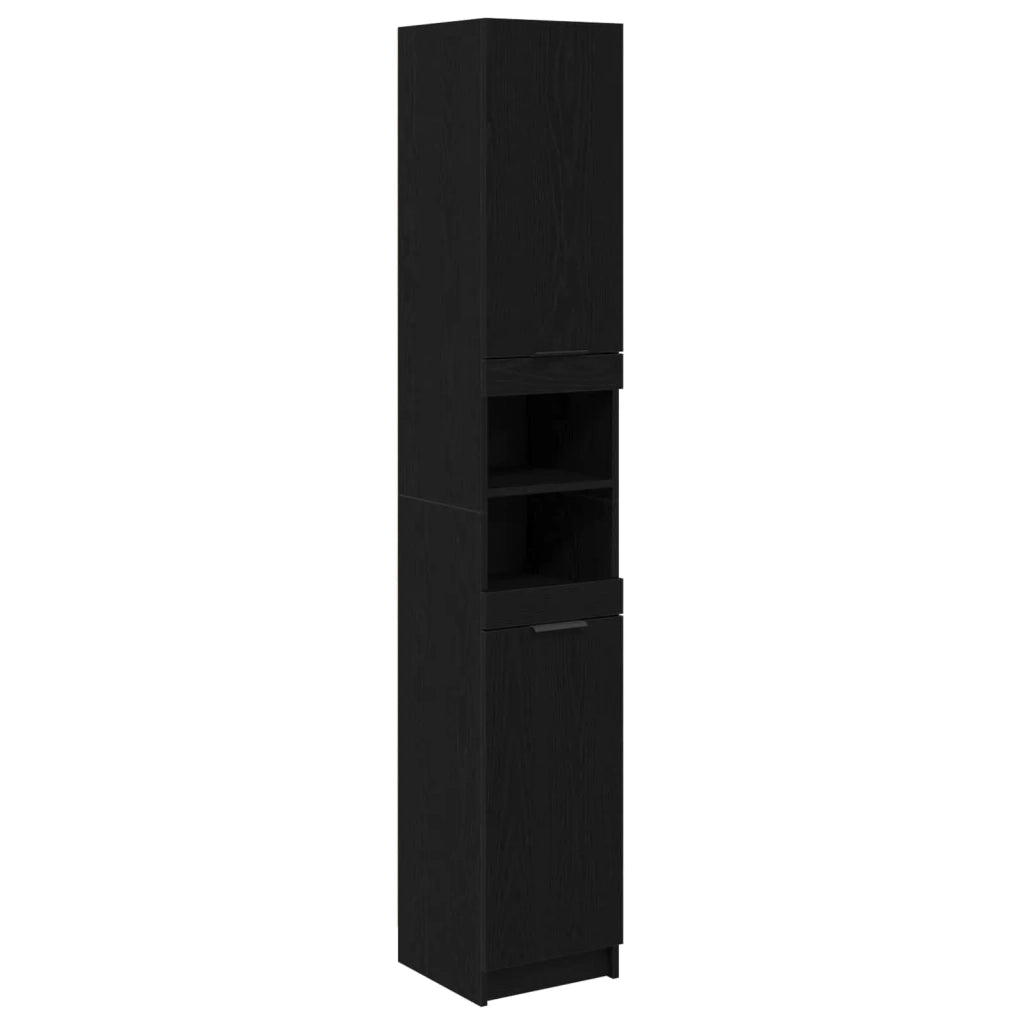 Set di mobili per il bagno 5 pcs Rovere Nero Legno multistrato
